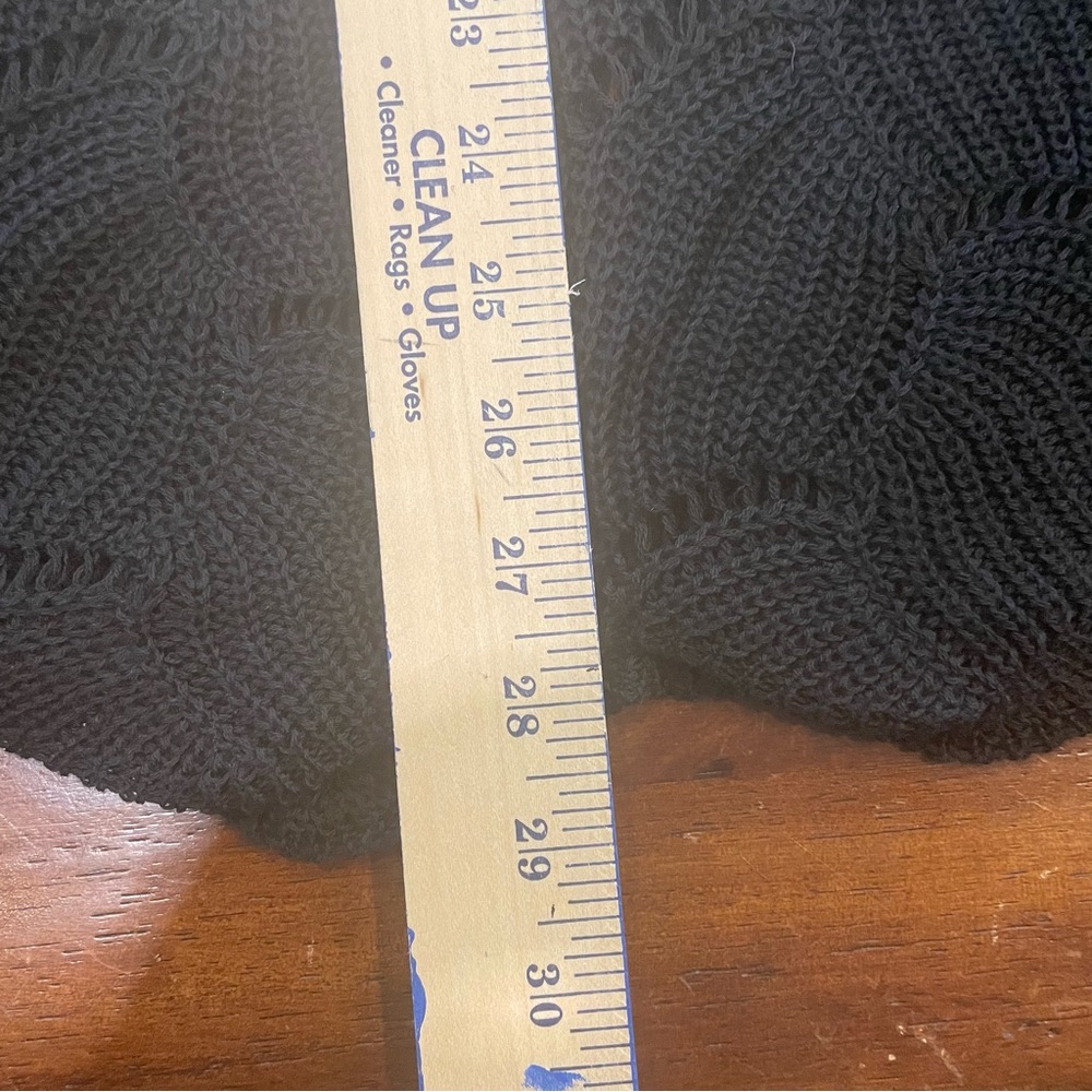 NWT CUPSHE sz M black cutout scalloped sweater/swim cover - Picture 9 of 10